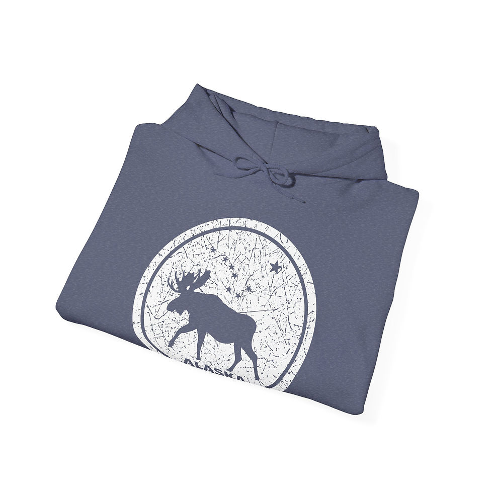 Thumbnail: Moose + Big Dipper Hoodie | North Star Night Sky Print | Heather Navy