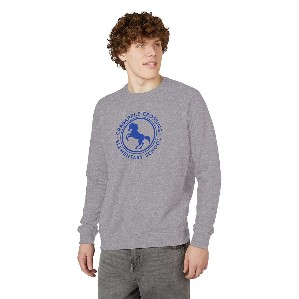 Thumbnail: CCES Unisex French Terry Raglan Crewneck | Heather Graphite
