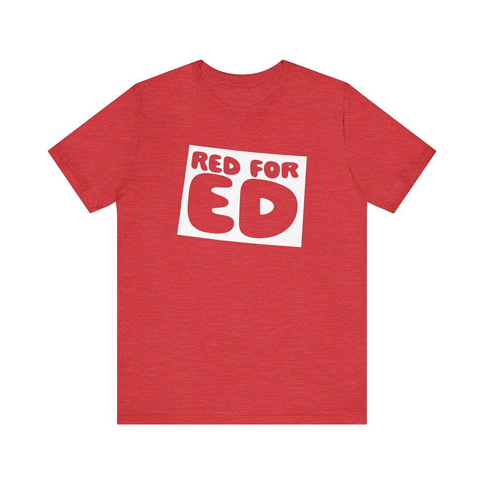 Red T-shirt with "Red for Ed" text