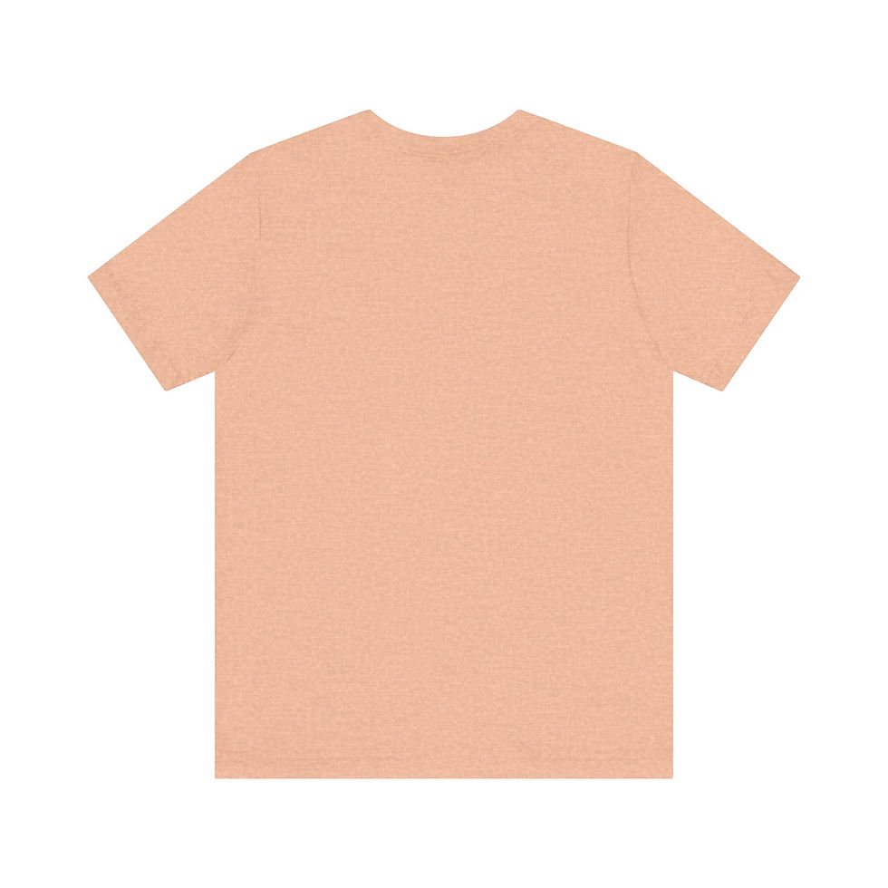 Peach-colored t-shirt back view