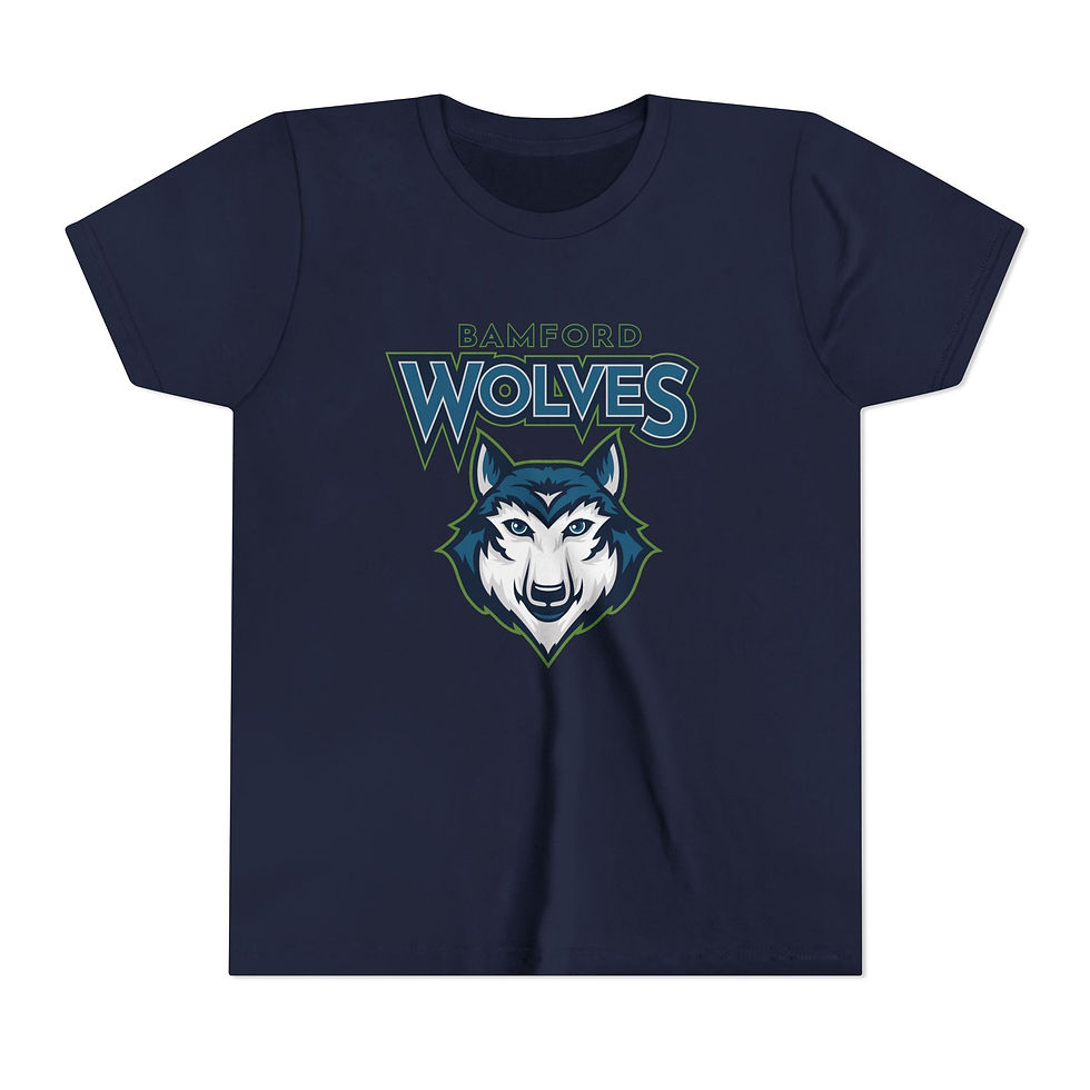Thumbnail: Bamford Wolf | Youth T-shirt | Personalize White | Bella+Canvas