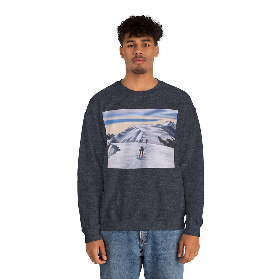 Thumbnail: Hiking the Ridge | Unisex Crewneck Sweatshirt | S - 5XL | Heather Navy