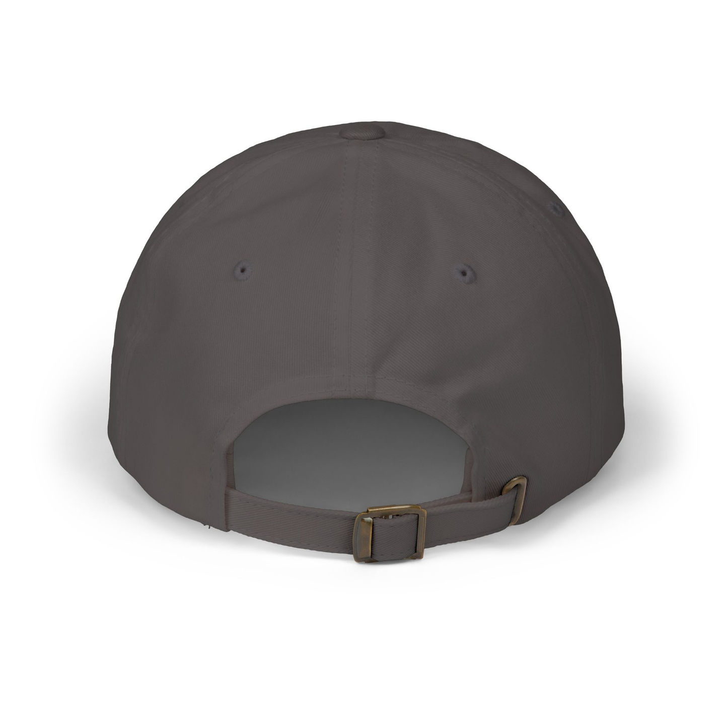 Dark gray baseball cap, rear view, adjustable strap