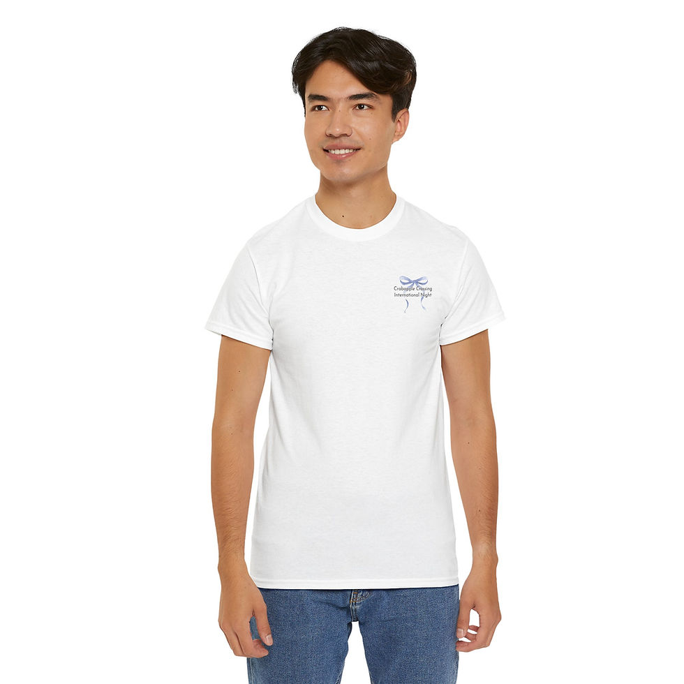 Thumbnail: CCES International Night | Adult T-shirt | S - 5XL | Bow + Back Print | White