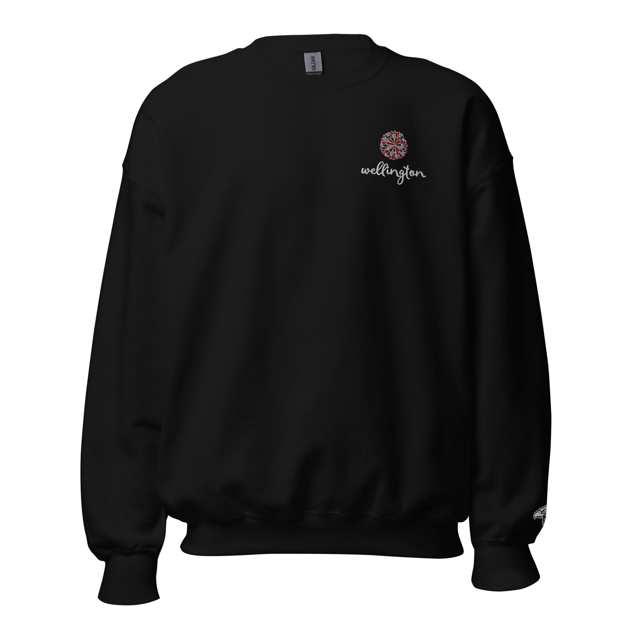 Wellington | Embroidered Pocket and Wrist | Pom and Eagle Head Crewneck