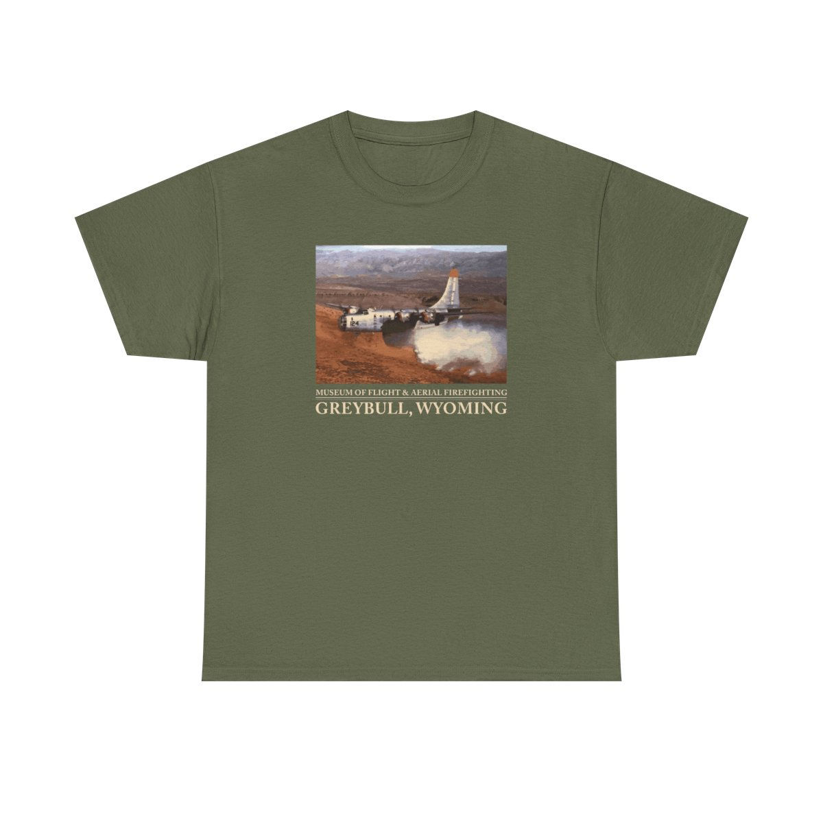 T-shirt featuring aerial firefighting plane in Greybull, Wyoming.