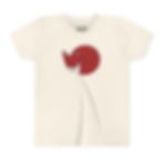 Cream t-shirt featuring a curled-up red fox design, FernTree