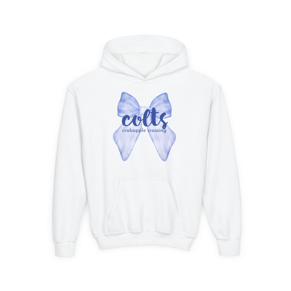 White Colts hoodie with blue ribbon logo
