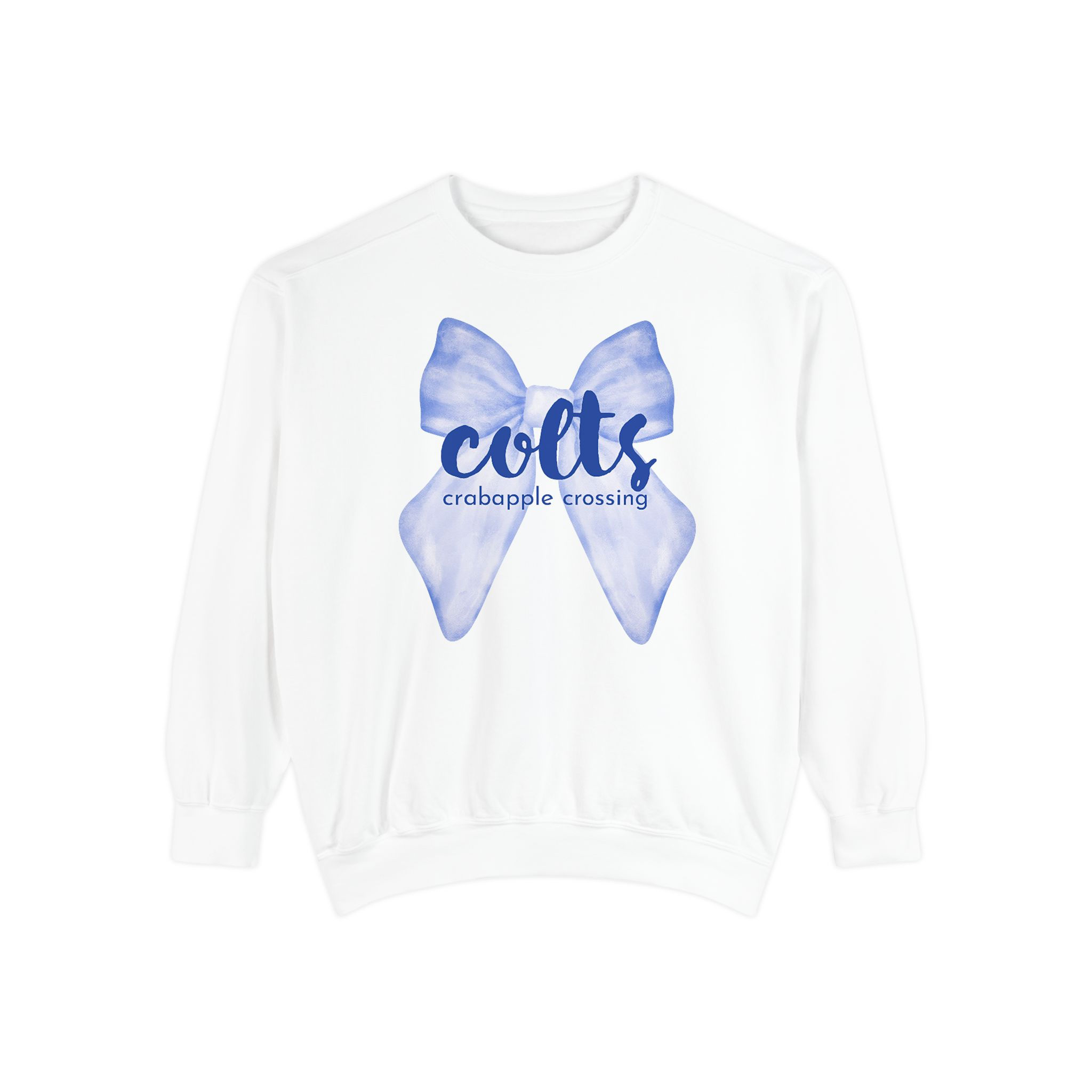 CCES Coquette Bow | Adult Garment-Dyed Crewneck | S - 3XL | White