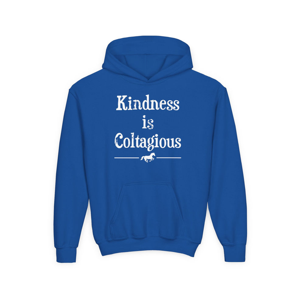 Royal blue hoodie: Kindness is Colt-agious