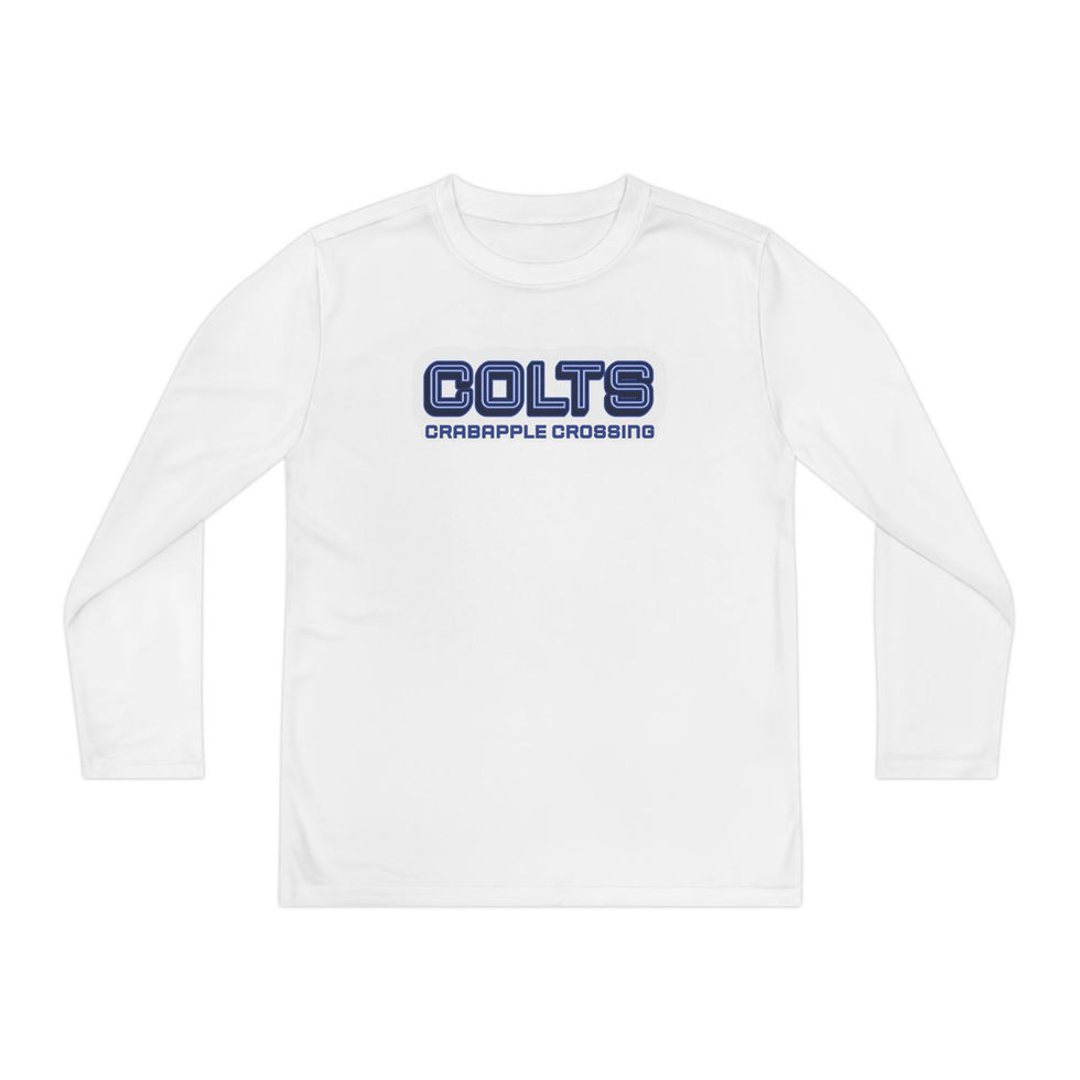 White Colts youth long-sleeve shirt