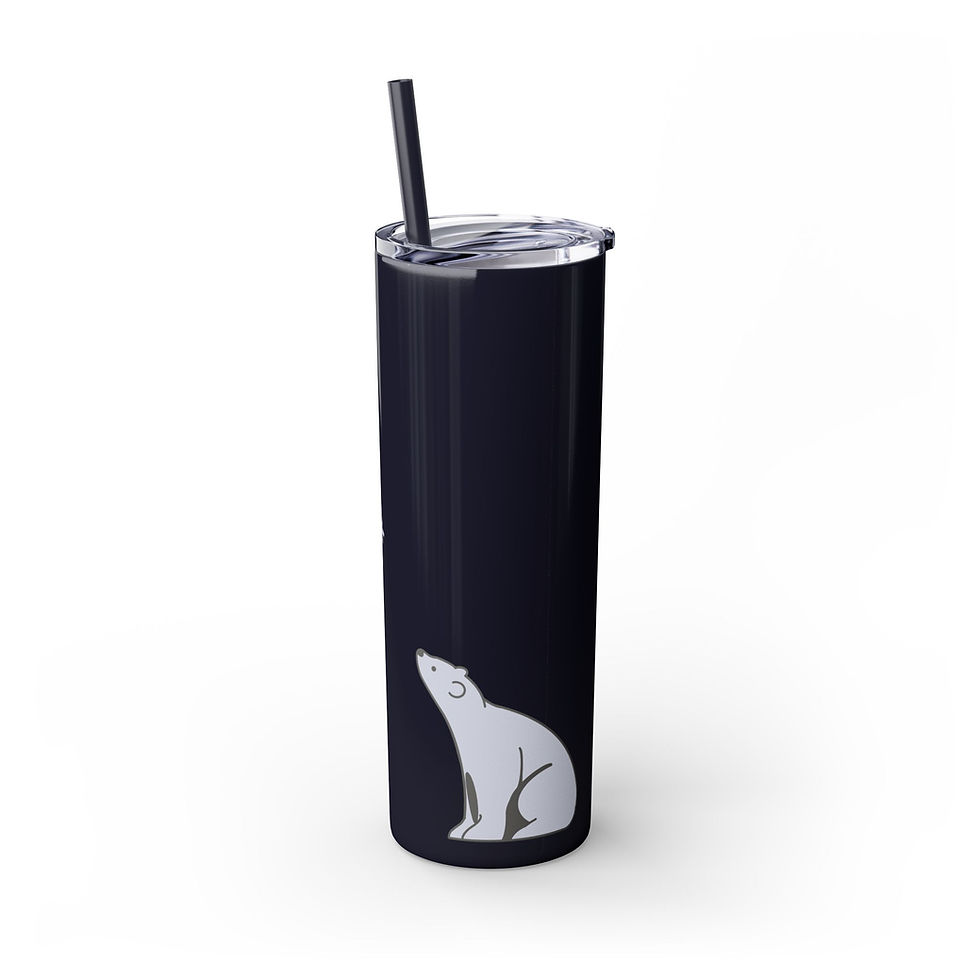Polar bear tumbler with straw