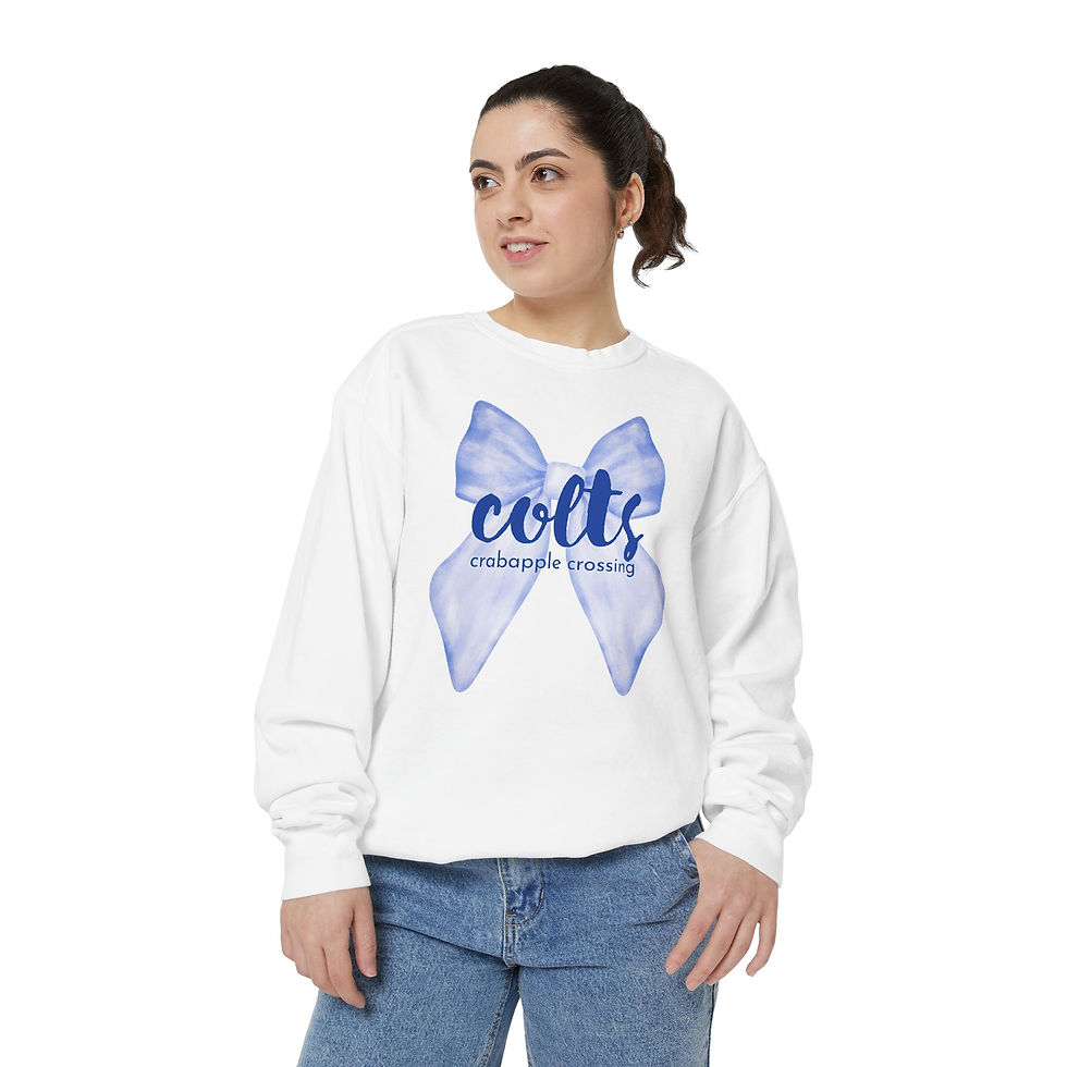 Thumbnail: CCES Coquette Bow | Adult Garment-Dyed Crewneck | S - 3XL | White