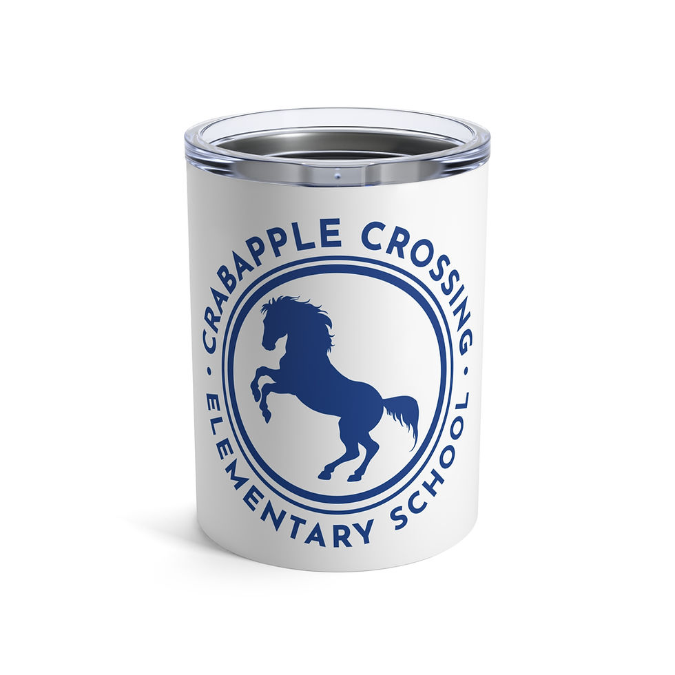 Crabapple Crossing Elementary School logo on tumbler