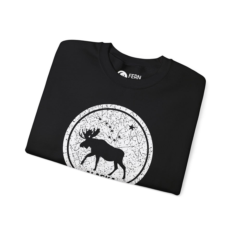 Thumbnail: Moose + Big Dipper Alaska | Gildan | Crewneck | Black