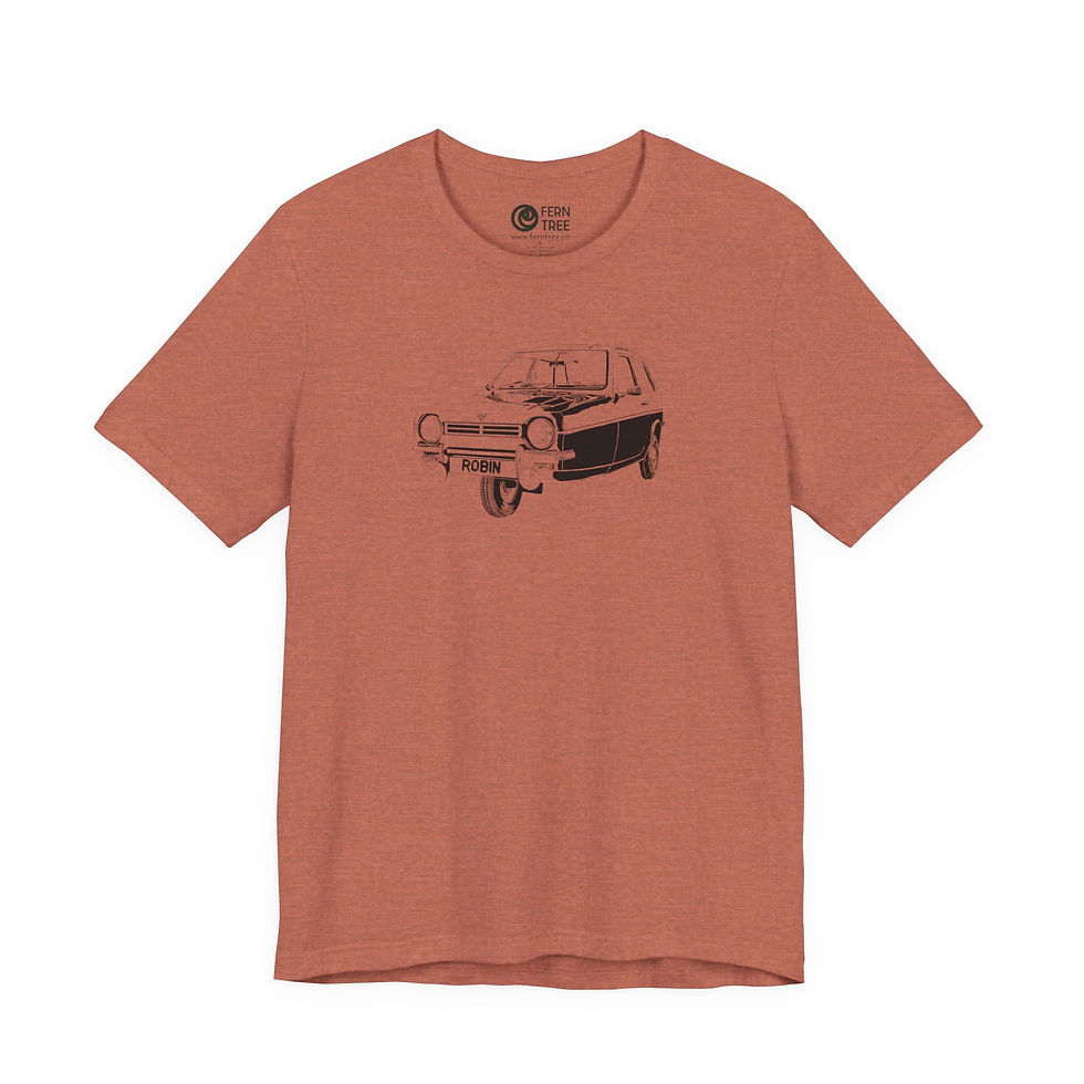 Thumbnail: 1978 Reliant Robin | Unisex T-shirt | Black Ink | Silver