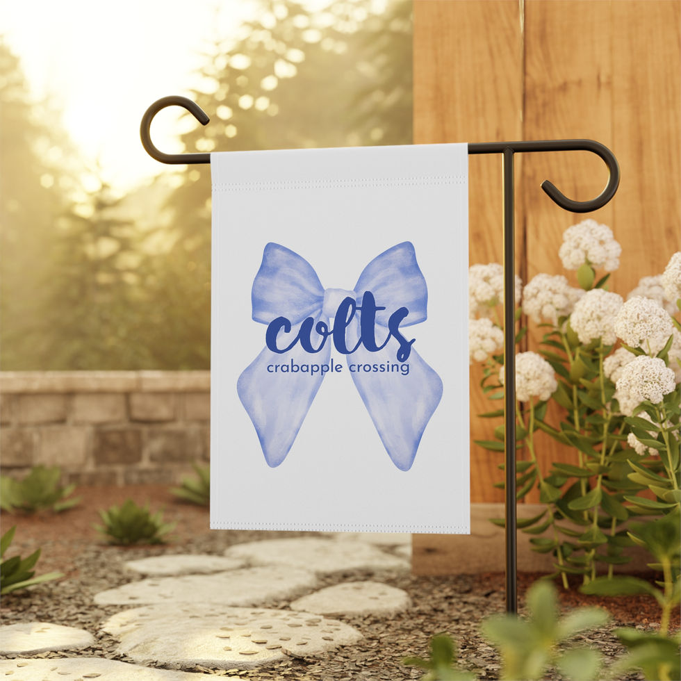 Blue Colts cheer bow garden flag Fulton County Schools
