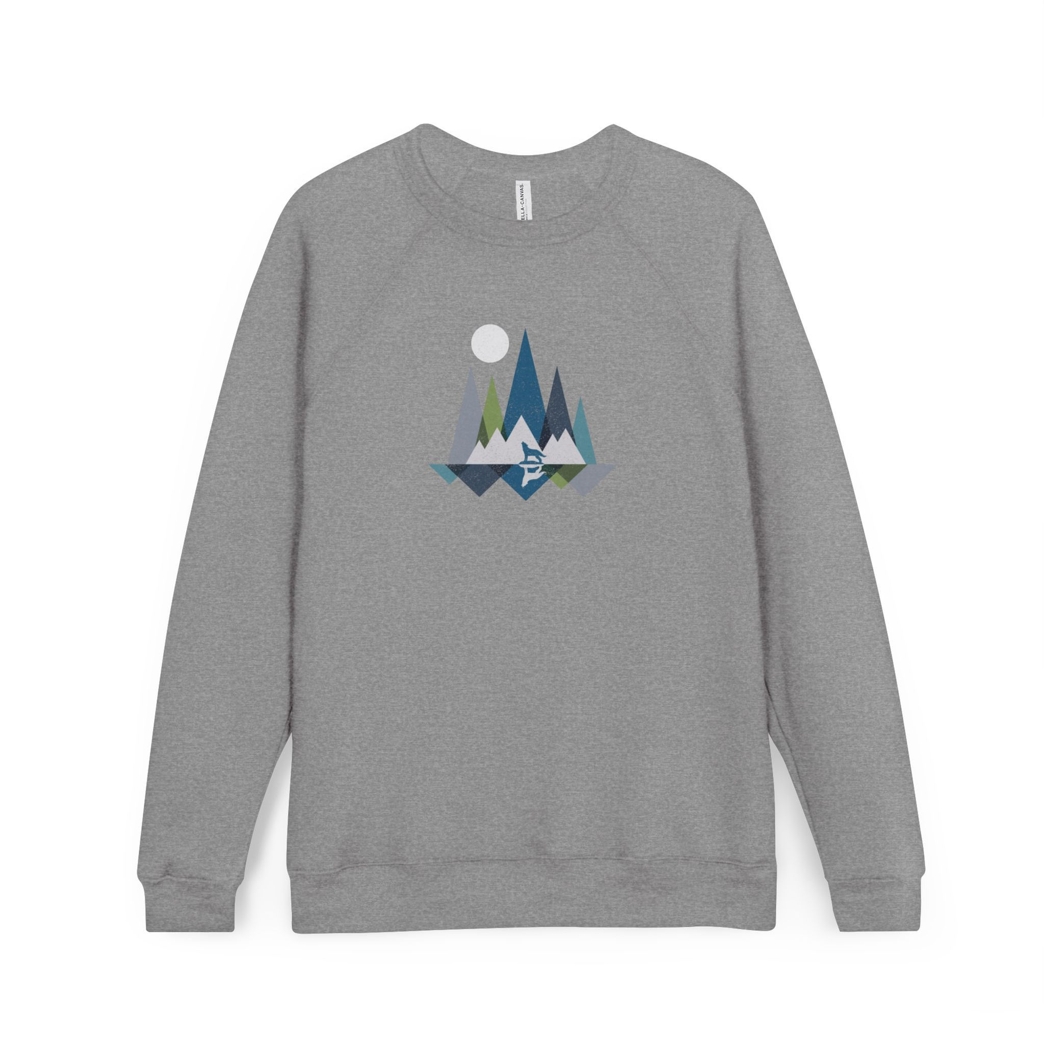 Reflection Wolf | Unisex Sponge Fleece Raglan Crewneck | Athletic Heather