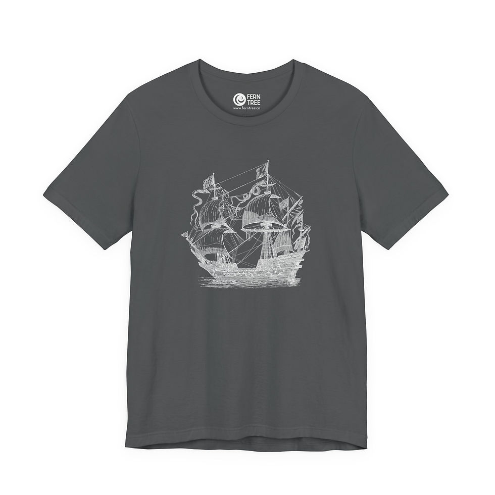 Thumbnail: Sixteenth Century Man-of-War T-shirt | White Ink