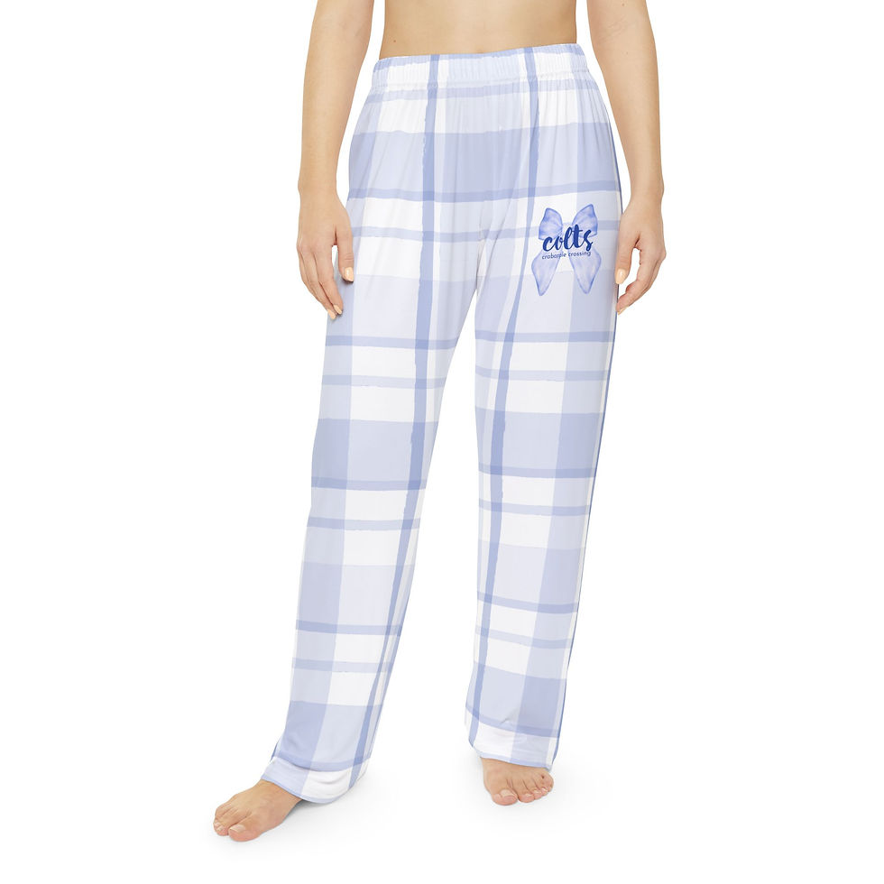 Thumbnail: CCES Women's Lounge Pants | White + Blue Plaid | XS - 4XL