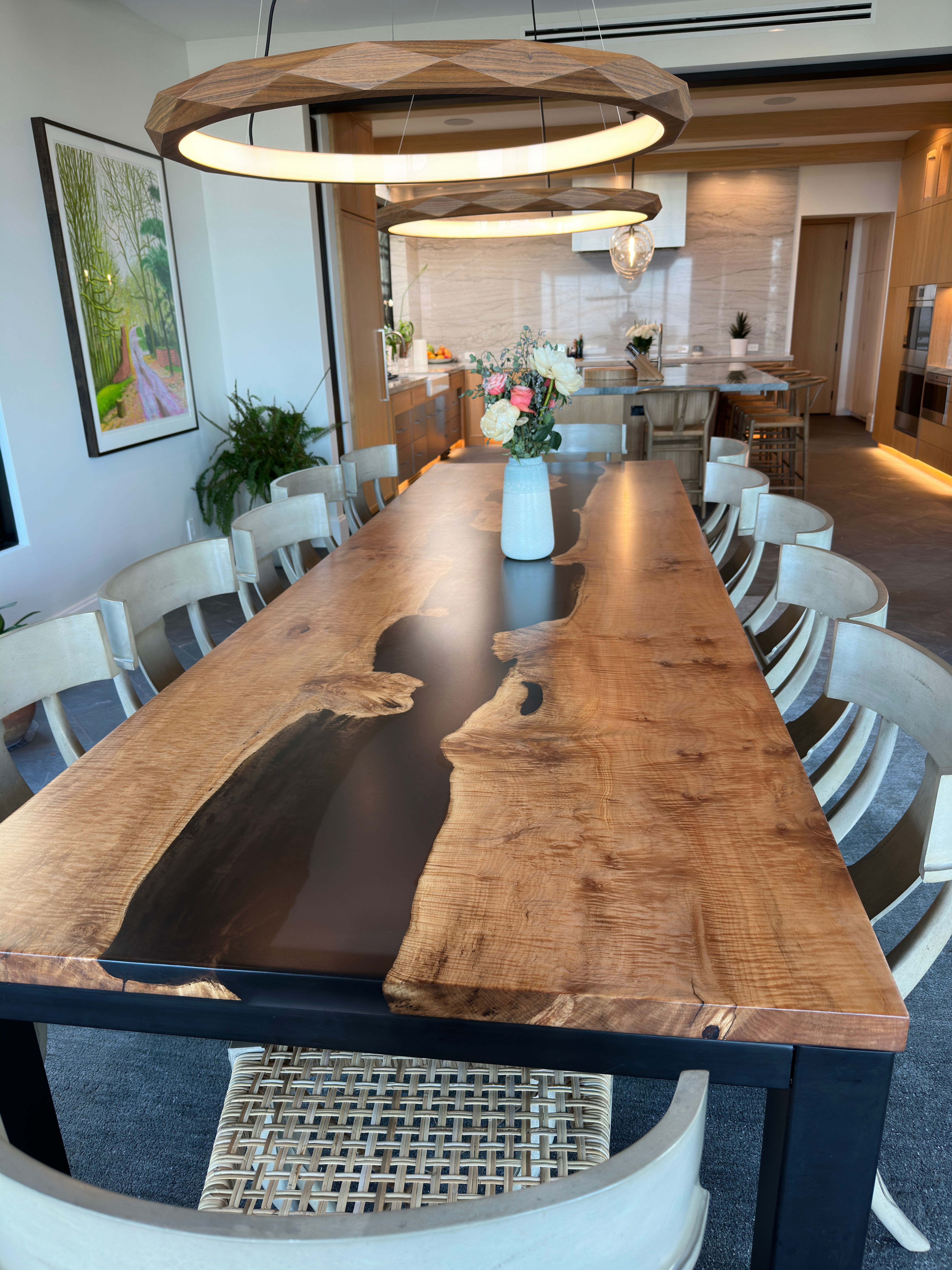 Live Edge River Dining Table - Big Leaf Maple