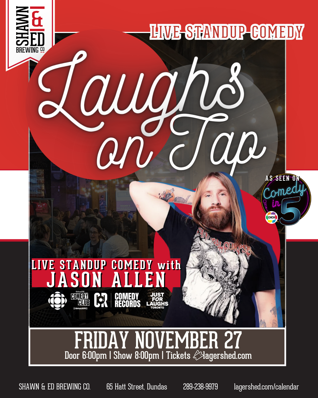 LAUGHS ON TAP: Live Comedy with Jason Allen