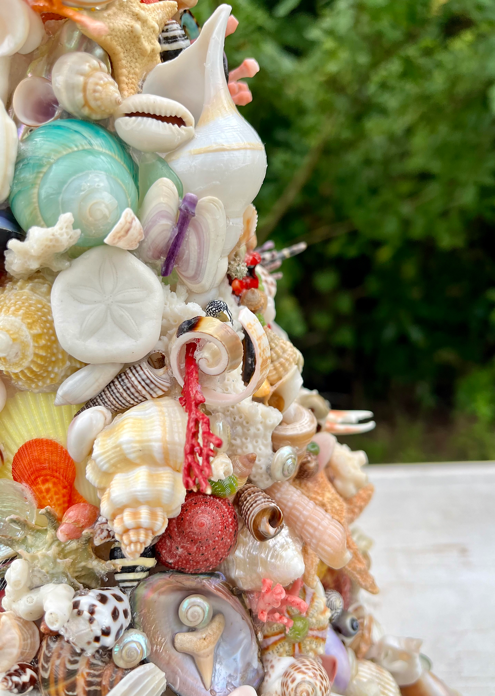 Thumbnail: Close-up of the Coastal Charm Christmas tree, showcasing intricate details of seashells