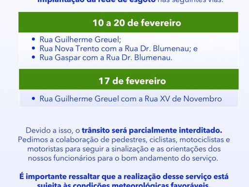 Trânsito será alterado no Centro para obras de esgoto