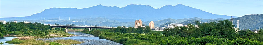 赤城山と渡良瀬川