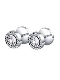 Silver studded earrings - men.jfif
