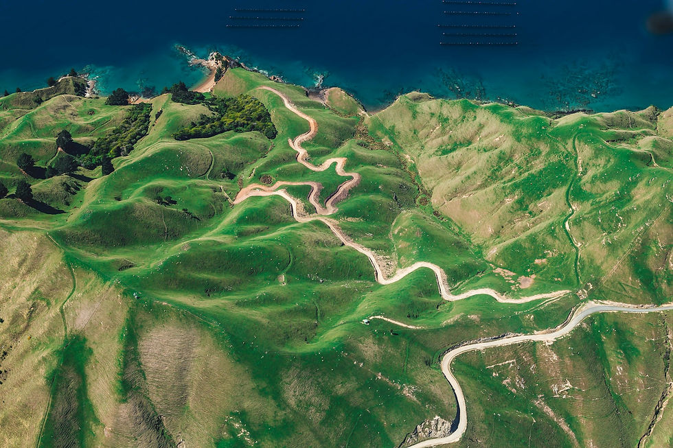 Aerial photograph of a mountain ridge