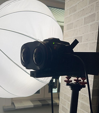 Camera-opstelling voor het opnemen van VR-video's bij VRForSales.