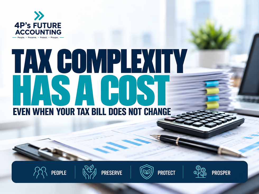 Business owner reviewing tax compliance documents and accounting records to manage administrative costs.