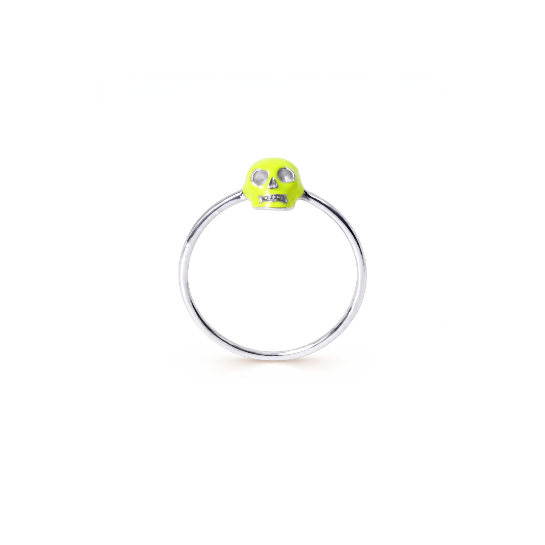 Anello Jack Skull in Argento Smaltato Giallo