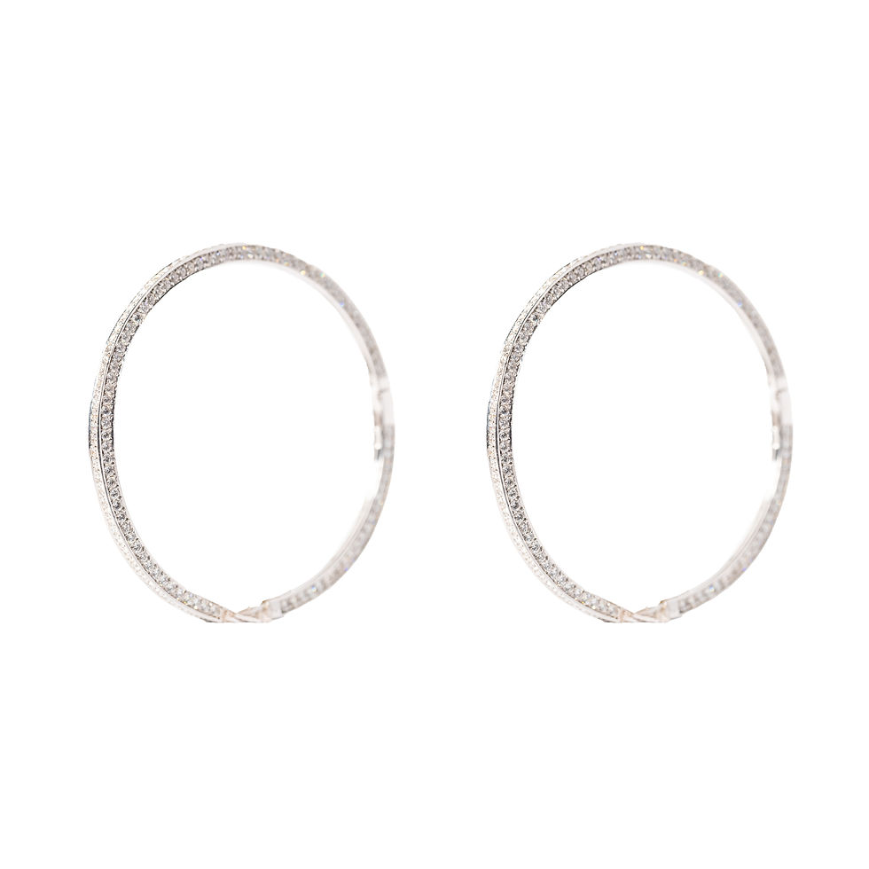 Thumbnail: Orecchini a cerchio in Oro Bianco 18kt con Diamanti