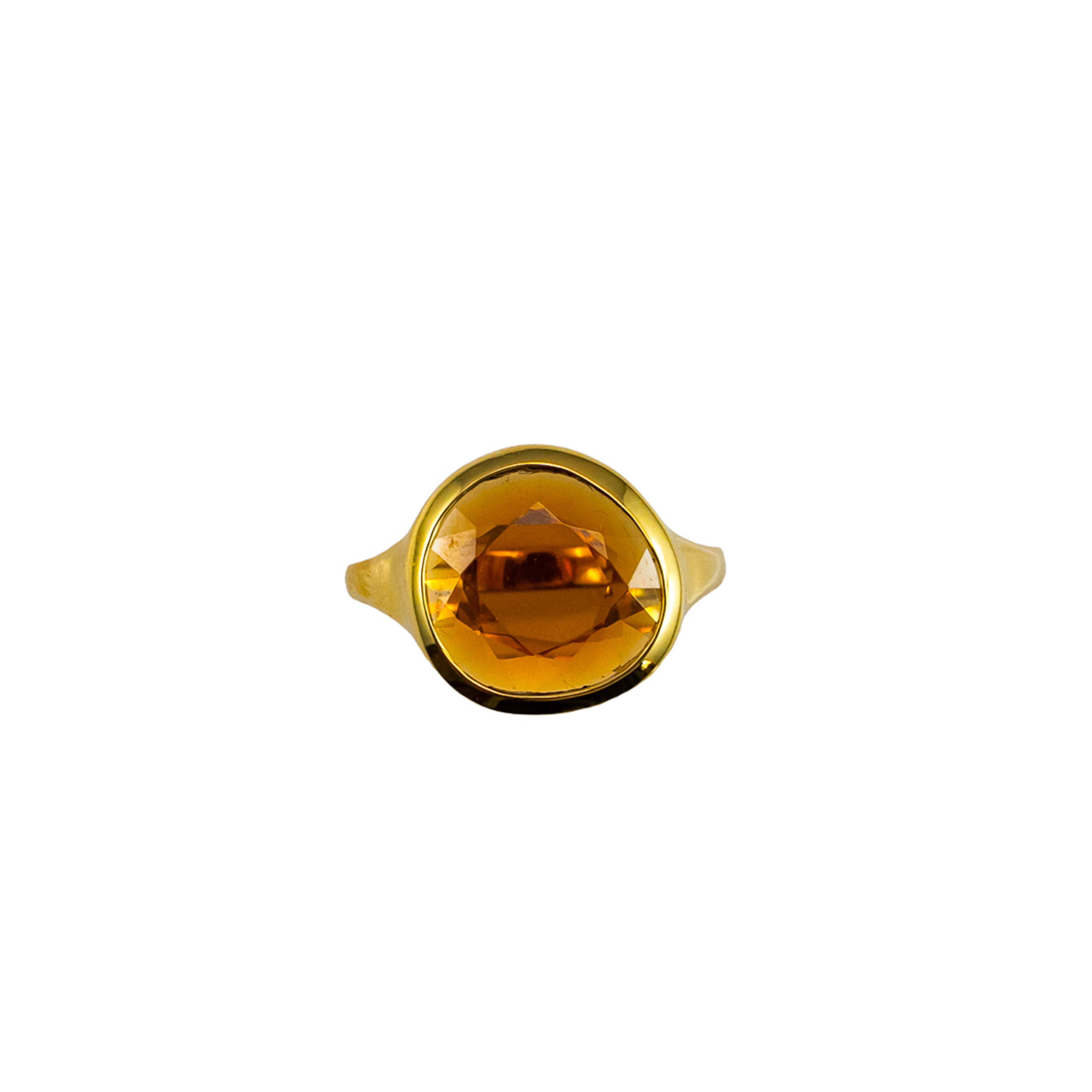Anello Candy in Oro Giallo 18kt con Granato Arancione