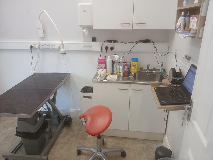 Veterinary examination room