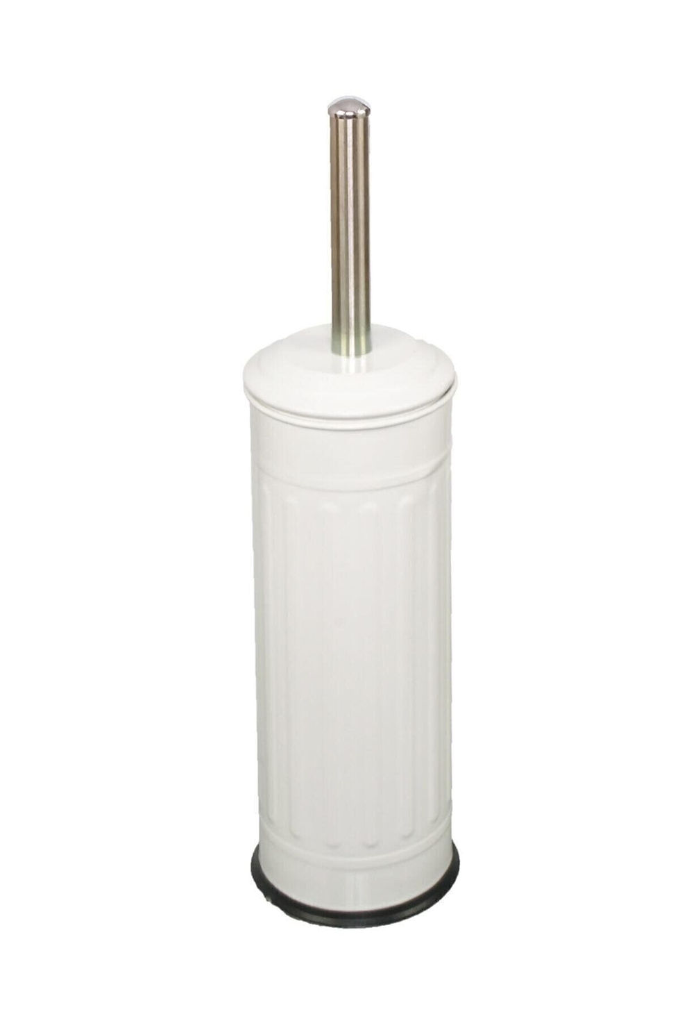 Vintage Tuvalet Fırçası Çizgili Beyaz Metal Wc Fırçası