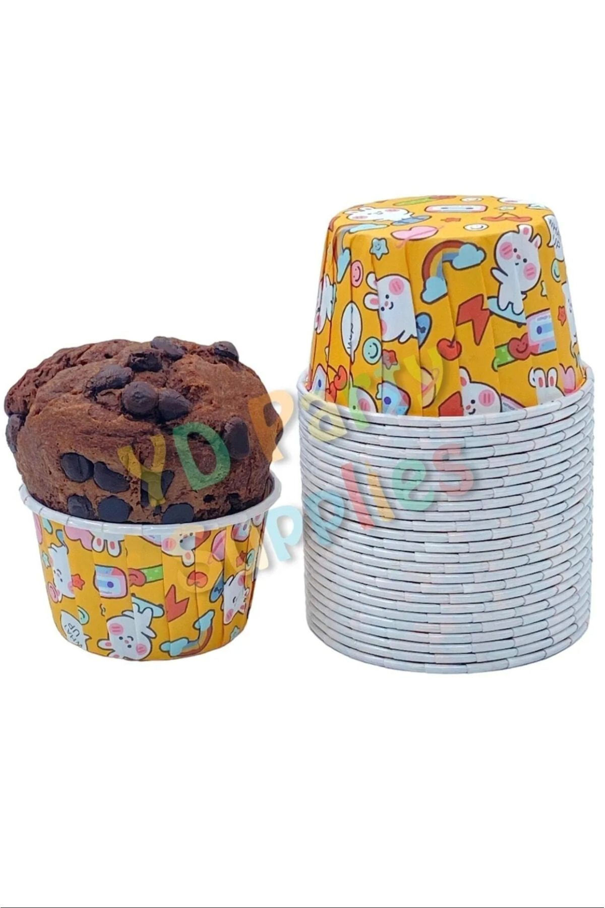 Tavşan Desenli Muffin Kek Kalıbı 50 Adet 50x39