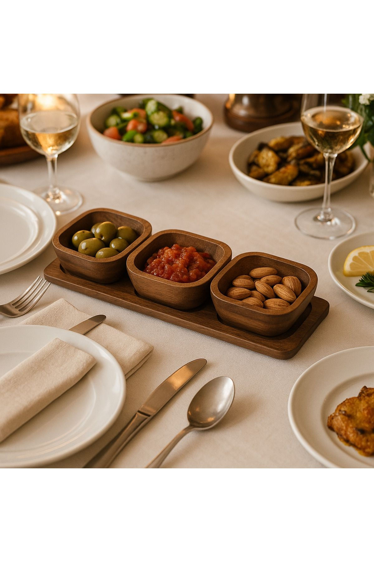 Davet Akasya 3' Lü Sunumluk Seti