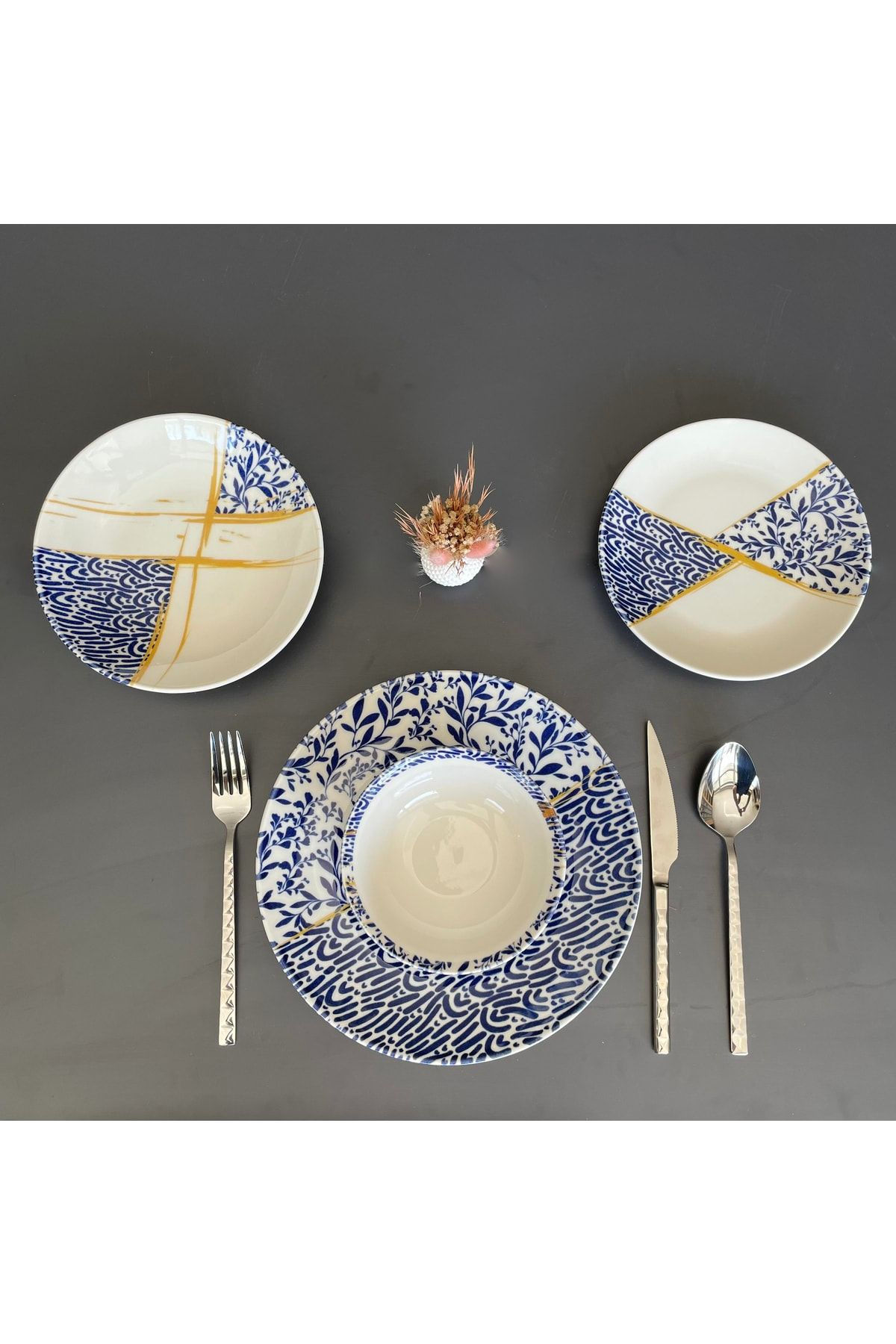 Iznik 24 Parça 6 Kişilik Porselen Yemek Takımı