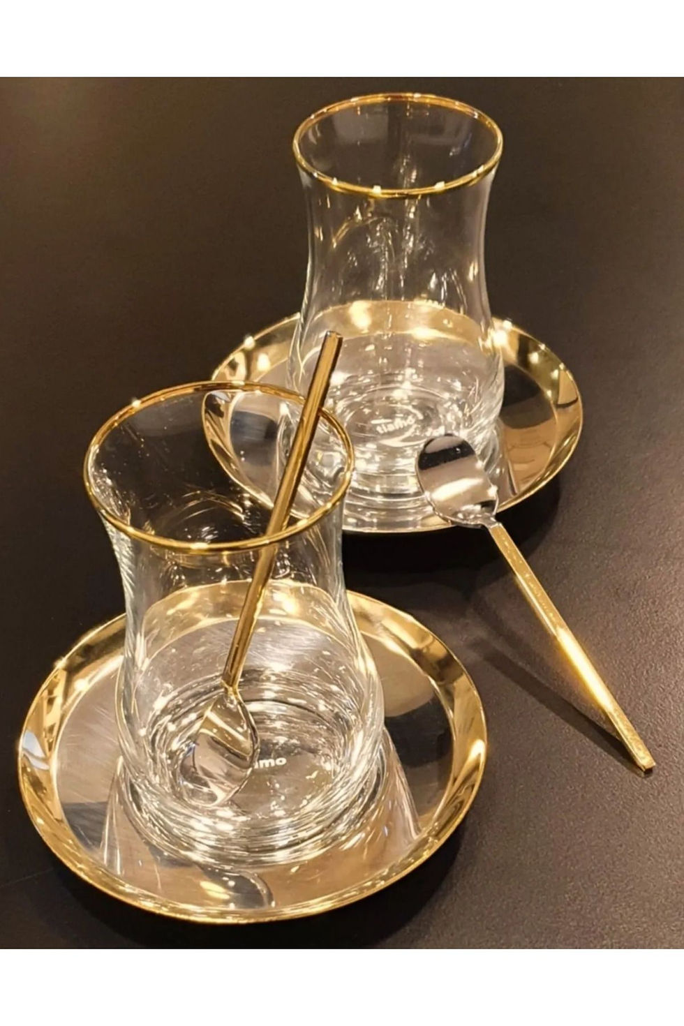 6 Kişilik Tokyo Çay Seti (GOLD) - Paslanmaz Çelik Tabak