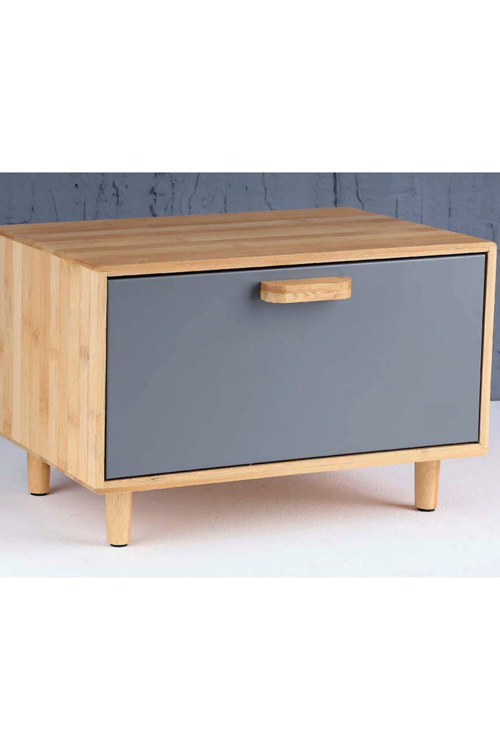 Dora Ekmek Kutusu Ekmek Dolabı Metal Kapaklı Bambu Ekmeklik (18cm*34cm*36cm)