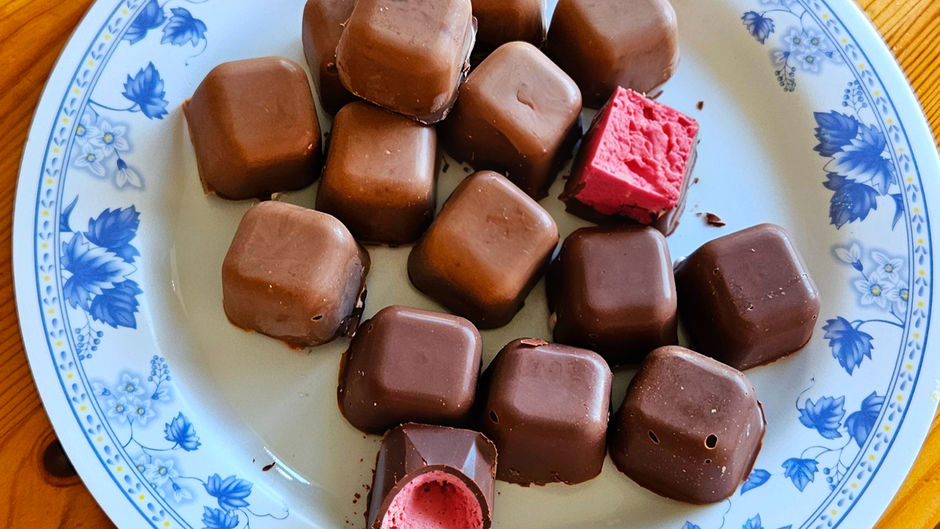 Chocolate Cherry Nougat Squares