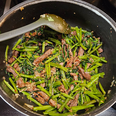 Stir Fried Kang Kung - (Water Spinach)
