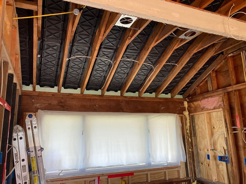 All Roof Bays filled with Rigid, Foam and Batt Insulation