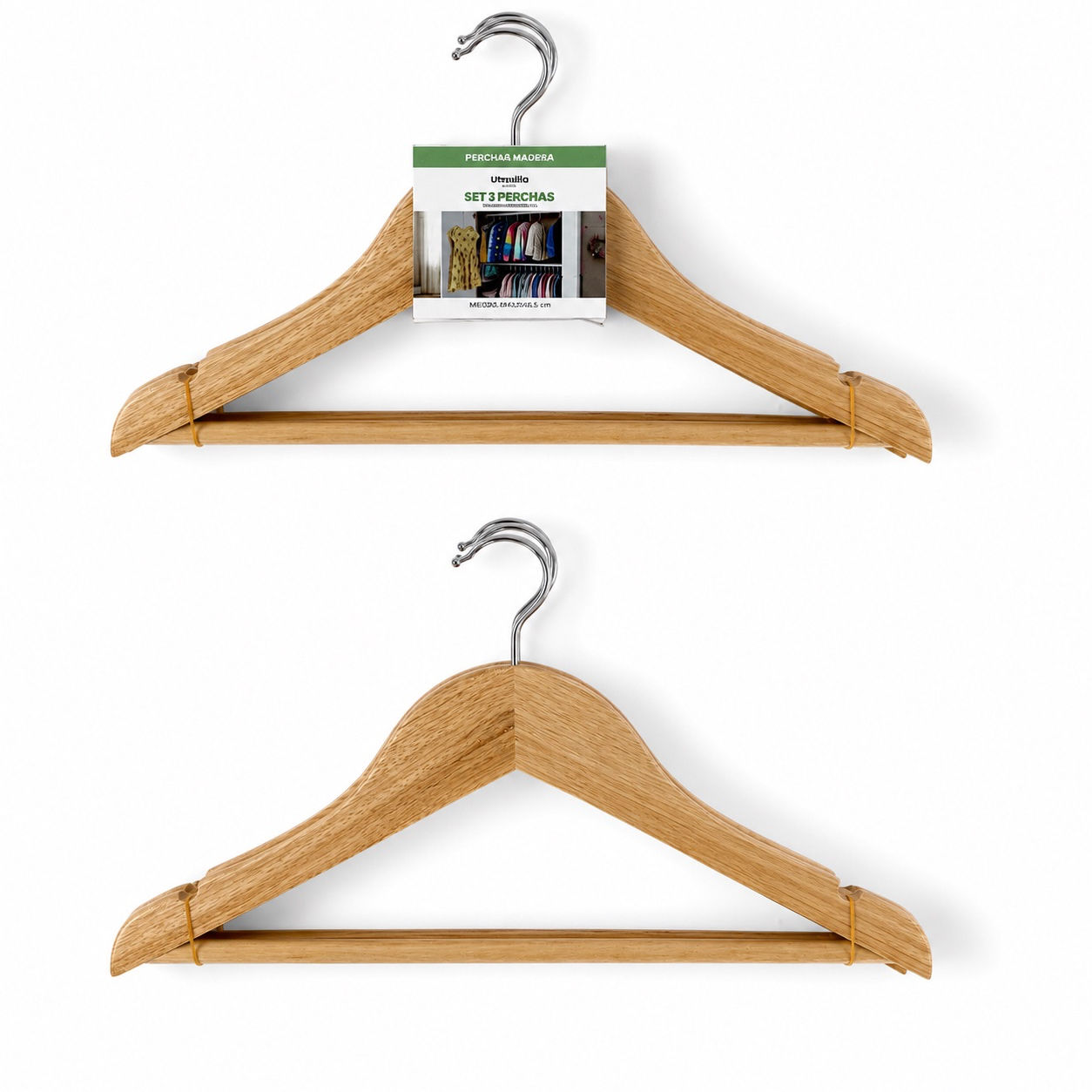 PERCHA MADERA INFANTIL - SET 3 UD