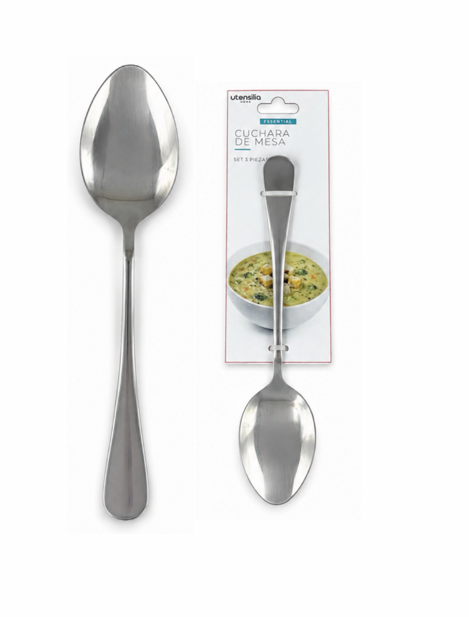 SET 3 PIEZAS CUCHARA STEEL ESSENTIAL - 12 UD