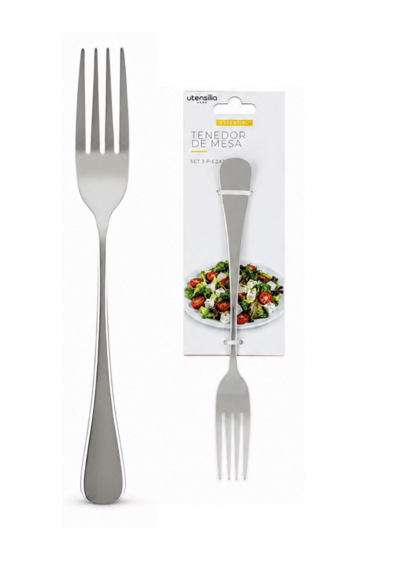 SET 3 PIEZAS TENEDOR STEEL ESSENTIAL - 12 UD
