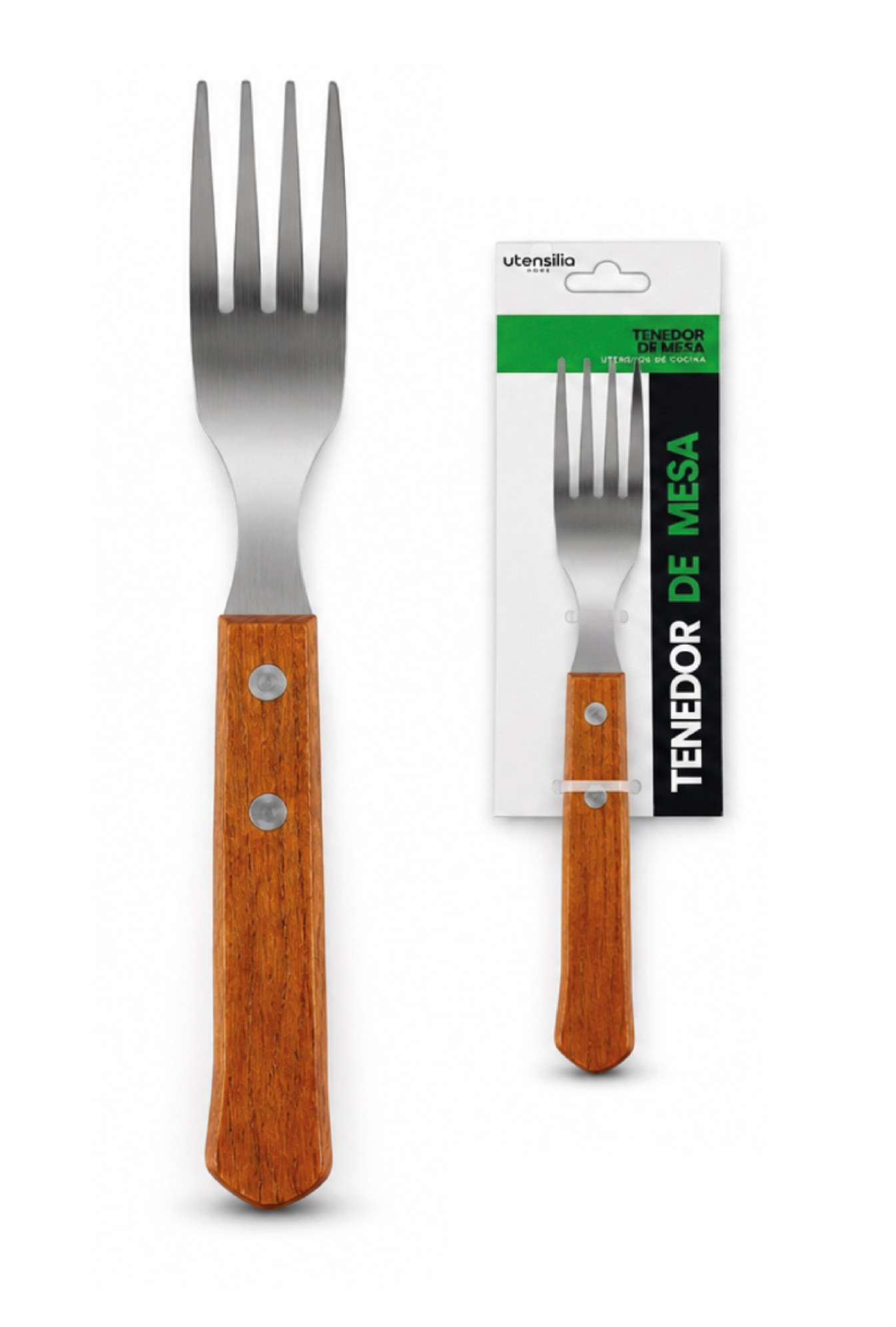 TENEDOR MANGO MADERA - 24 UD